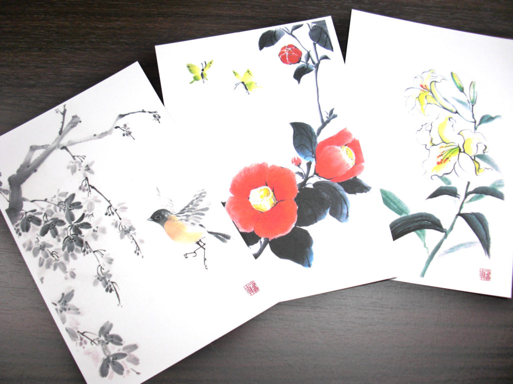 ポストカード墨彩画・水墨画